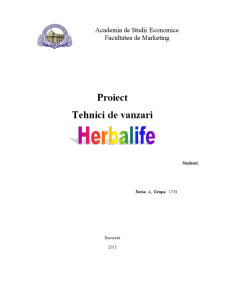 Tehnici de vânzări - proiect Herbalife - Pagina 1