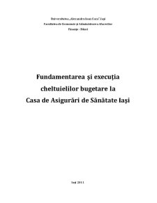 Fundamentarea și Execuția Cheltuielilor Bugetare la Casa de Asigurări de Sănătate Iași - Pagina 1