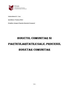 Bugetul comunitar și particularitățile sale. Procesul bugetar comunitar - Pagina 1