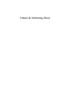 Tehnici de Marketing Direct - Pagina 1