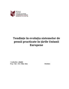 Tendințe în Evoluția Sistemelor de Pensii Practicate în Țările Uniunii Europene - Pagina 1