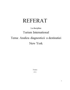 Analiza - diagnostică destinației turistice New York - Pagina 1