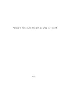 Politica în Domeniul Migrației în Uniunea Europeană - Pagina 1