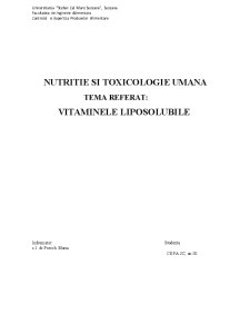 Vitaminele Liposolubile - Pagina 1