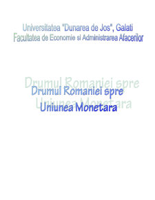 Drumul României spre Uniunea Monetară - Pagina 1