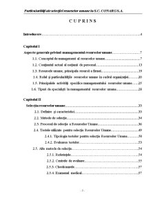 Particularități ale selecție resurselor umane la SC Conarg SA - Pagina 1