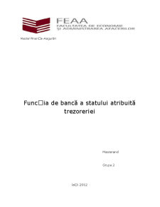 Funcția de Bancă a Statului Atribuită Trezoreriei - Pagina 1