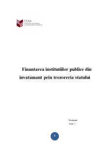 Finanțarea instituțiilor publice din învățământ prin trezoreria statului - Pagina 1