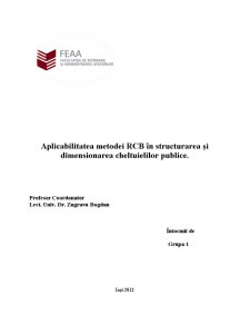 Aplicabilitatea Metodei RCB în Structurarea și Dimensionarea Cheltuielilor Publice - Pagina 1