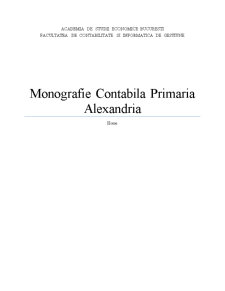 Monografie contabilă Primăria Alexandria - Pagina 1