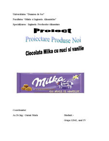 Proiectare produse noi - ciocolata Milka cu nuci și vanilie - Pagina 1