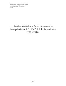 Analiza statistică a forței de muncă la întreprinderea SC XYZ SRL în perioada 2005-2010 - Pagina 1