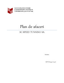 Plan de Afaceri - SC Speed Tunning SRL - Pagina 1