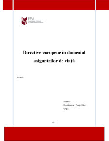 Directive Europene în Domeniul Asigurărilor de Viață - Pagina 1