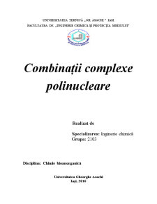 Combinații Complexe Polinucleare - Pagina 1