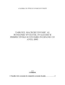 Tabloul macroeconomic al României - evoluție, evaluare și perspectivele economiei începând cu anul 1990 - Pagina 1