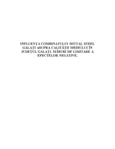 Impactul Combinatului Mittal Steel Asupra Mediului - Pagina 1