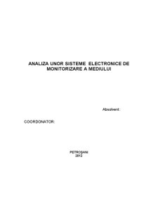 Analiza Unor Sisteme Electronice de Monitorizare a Mediului - Pagina 1