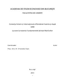 Comerțul Intern și Internațional al României Înainte și După 1990 - Pagina 1