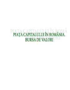 Piața capitalului în România - Bursa de Valori - Pagina 1
