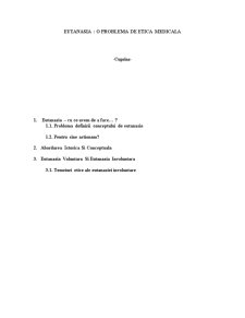 Eutanasia - o problemă de etică medicală - Pagina 1