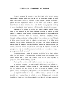 Eutanasia - argumente pro și contra - Pagina 1