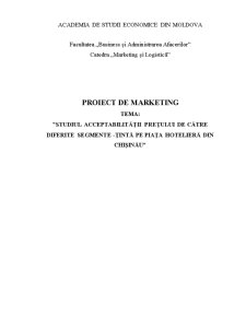 Studiul acceptabilității prețului pe piața hotelieră din Chișinău - Pagina 1