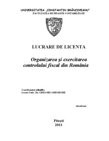 Organizarea și Exercitarea Controlului Fiscal din România - Pagina 1