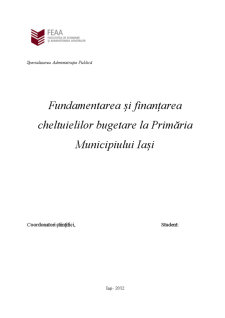 Fundamentarea și Finanțarea Cheltuielilor Bugetare la Primăria Municipiului Iași - Pagina 1