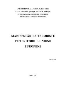 Manifestările Teroriste pe Teritoriul Uniunii Europene - Pagina 2