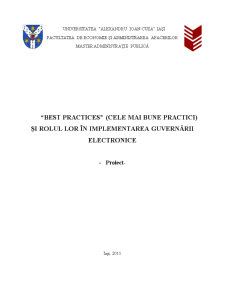 Best practices (cele mai bune practici) și rolul lor în implementarea guvernării electronice - Pagina 1