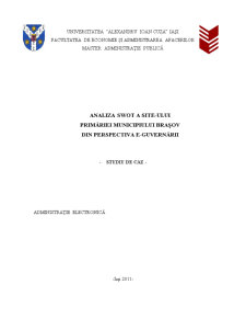 Analiza SWOT a Site-ului Primăriei Municipiului Brașov din Perspectiva e-guvernării - Pagina 1
