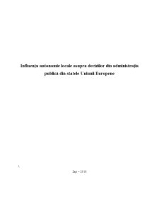Influența autonomiei locale asupra deciziilor din administrația publică din statele Uniunii Europene - Pagina 1
