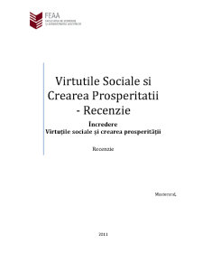 Virtuțile sociale și crearea prosperității - recenzie - Pagina 1