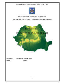 Dispersia în teritoriu a temperaturilor și a precipitațiilor medii anuale (1901-2000) în corelație cu altitudinea medie a reședințelor de județ din România - Pagina 1