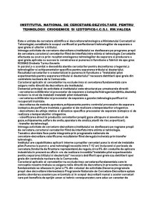 Institutul de criogenie și separări izotopice Râmnicu Vâlcea - Pagina 1