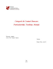 Categorii de conturi bancare - particularități tendințe mutații - Pagina 1