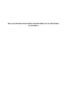 Relația dintre investițiile străine directe și creșterea economică - Pagina 1