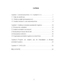 Analiza și evaluarea operațiunilor logistice la nivelul firmei SC Kaufland SCS - Pagina 2