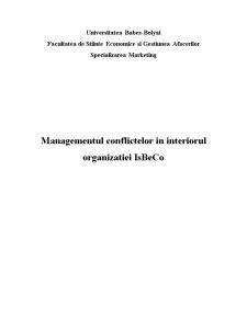 Managementul conflictelor în interiorul organizației IsBeCo - Pagina 1