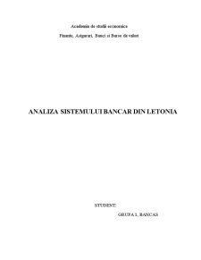 Analiza Sistemului Bancar din Letonia - Pagina 1