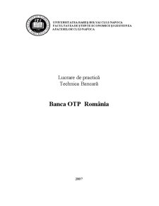 Technică bancară - Banca OTB România - Pagina 1