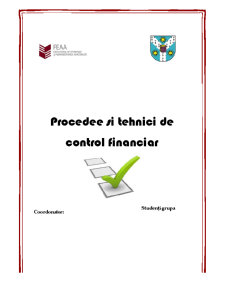 Procedee și Tehnici de Control Financiar - Pagina 1