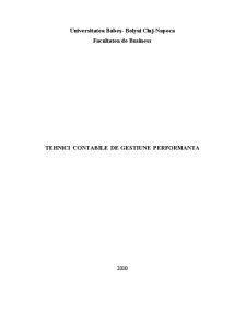 Tehnici contabile de gestiune performantă - Pagina 1