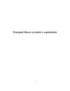 Principiul liberei circulații a capitalurilor - Pagina 1