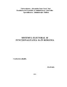 Sistemul Electoral și Funcționalitatea sa în România - Pagina 1