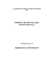 Proiect de Dezvoltare Instituțională - Pagina 1