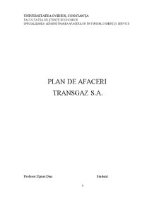 Plan de Afaceri Transgaz - Pagina 1