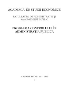 Problema Controlului în Administrația Publică - Pagina 1