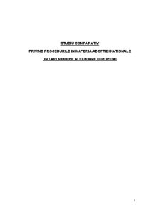 Studiu comparativ privind procedurile în materia adopției naționale - Pagina 1
